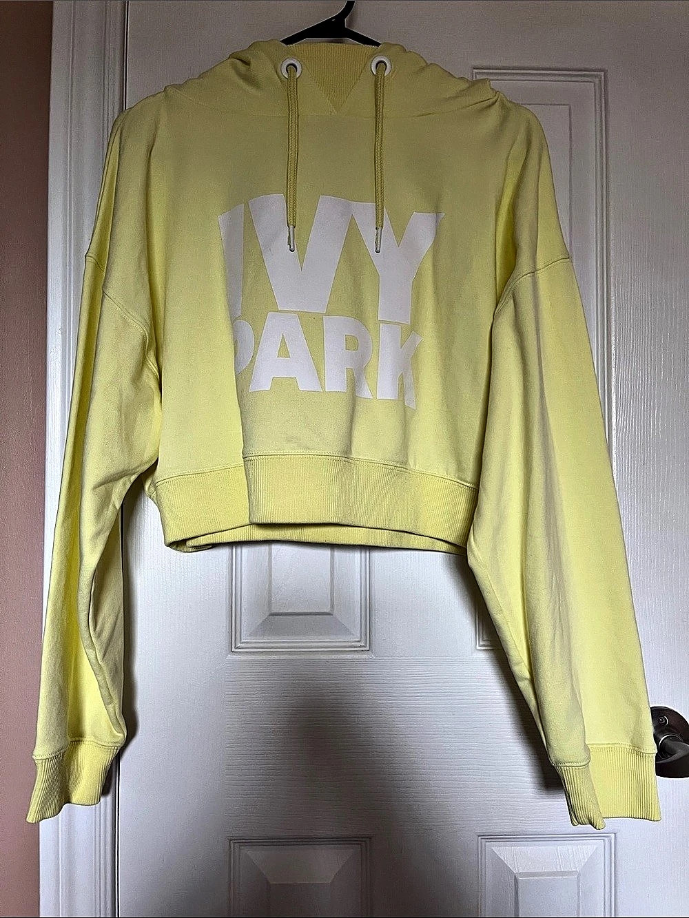 Ivy Park Logo Crop Hoodie Yellow Medium
